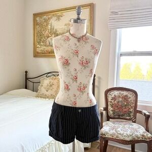 navy pinstripe mini shorts‎ american eagle outfitters size 4